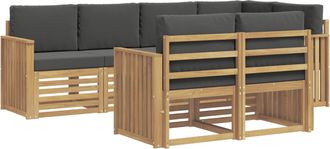 vidaXL Conjunto De Sof&aacute;s De Exterior 7 Uds. Blanco Y Antracita Vidaxl