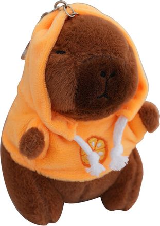 Generic Stuffed Capybara Keyring - Plush Doll Charm, Fluffyy Animal Token | Zipper Pull Backpack Buddy, Kawaiis Hanging Accessory Clip, Compact Furry Figure D