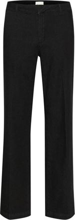 MY ESSENTIAL WARDROBE Zwarte Wassing Losse Fit Denim Jeans - Dames - Wijde Broeken - Zwart - 2XL L34 - Denim - Broeken