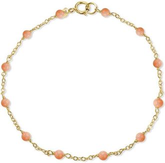 Jewelmak 14K Pink Coral Bracelet