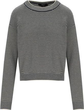 Max Mara Giovane Crewneck Sweater - Dames - Ronde hals truien - Blauw - S - Katoen - Truien & Vesten