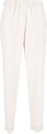 Antonelli Rosalba Slim-fit Pantalon - Dames - Broeken - Wit - Maat: M Zijde