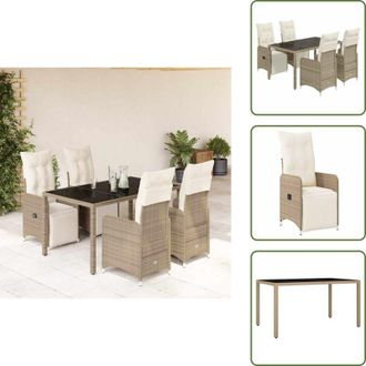 vidaXL The Living Store Set Bistr&ograve; da Giardino 5 pz con Cuscini in Polyrattan Marrone - Tavolo da giardino