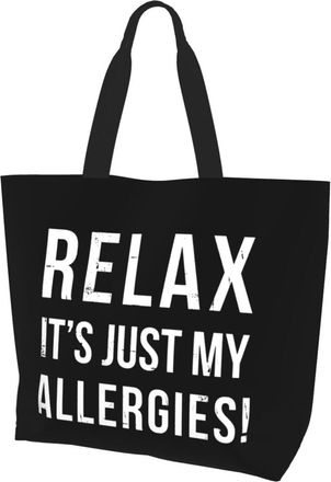 AOOEDM Relax ItS JustLadies Canvas Tote Reusable Shopping Bag