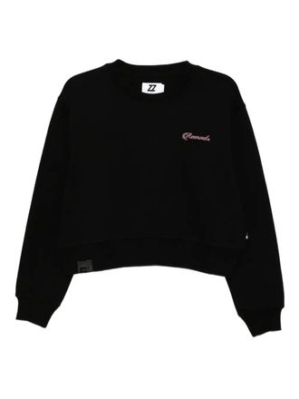 Izzue embroidered-slogan sweatshirt - women - Polyester/Cotton - S - Black