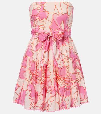 Poupette St Barth Abito corto Christine in cotone con stampa