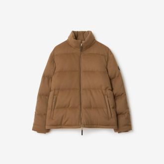 Burberry Cashmere Snowdon Puffer Jacket, Size: XXL