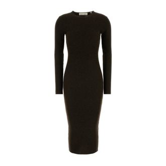 Fear of God Rib Jurk met Lange Mouwen - Dames - Kleedjes - Bruin - L - Polyester - Kleedjes