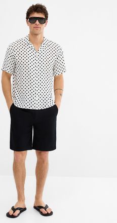 Le 31 Mens Cotton-linen Bermuda Shorts Inseam: 9