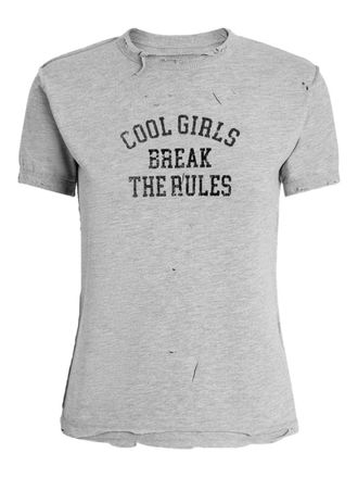 Dolce & Gabbana distressed slogan-print T-shirt - Grey