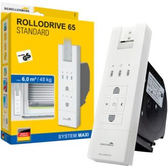 Schellenberg 22726 Avvolgicavo Elettrico per tapparelle RolloDrive 65 Standard, Fino a 6 m&sup2; di Superficie dellavvolgibile, Larghezza del Nastro 23
