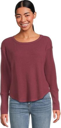 Mod-o-doc Long Sleeve Dropped Armhole Oversized Top Womens Clothing Zinfandel : LG (US 12-14), Cotton/Modal/Spandex