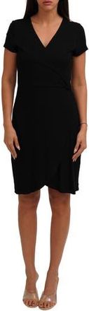 Cyrus Wrap Style Rib Knit Dress in Black at Nordstrom Rack, Size X-Small