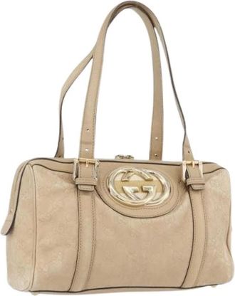 Gucci Pre-owned Vintage Handtas - Dames - Vintage Handtas - Beige - ONE Size - Leer - Vintage