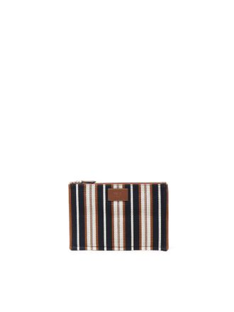 Fendi Signature Striped Medium Flat Clutch