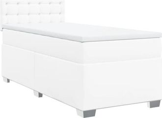vidaXL Vidaxl - Box Spring Bed with Mattress White 90x190 cm Faux Leather