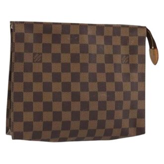 Louis Vuitton Pre-owned Clutches, female, Brown, Size: ONE SIZE Pre-owned Damier Ebene Pouch