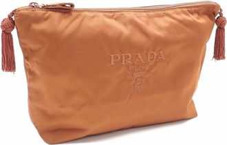 Prada Brown Nylon Pouch (Pre-Owned)