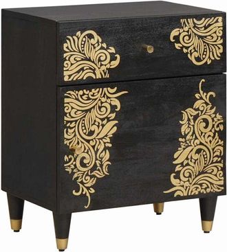 vidaXL Cabinet De Noche Con Puerta Con Caj&oacute;n Negro 50 X 33 X 60 Cm Vidaxl