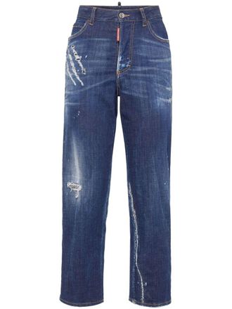 Dsquared2 Jeans dritti con effetto vissuto - Blu