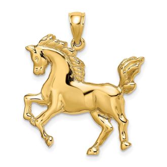 Diamond2Deal 10k Yellow Gold 2-D Horse Charm