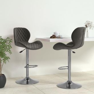 vidaXL Vidaxl - Taburetes De Cocina 2 Unidades Terciopelo Gris Oscuro
