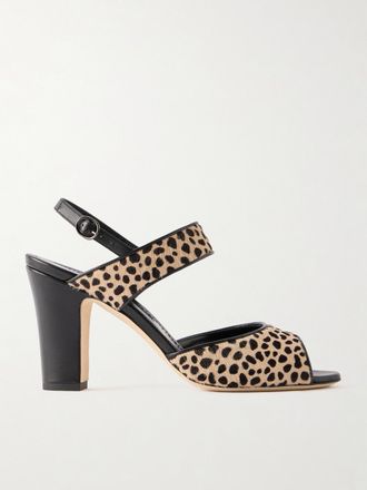 Manolo Blahnik Sandali Slingback In Cavallino Leopardato Khikobi 90 - Stampa animalier