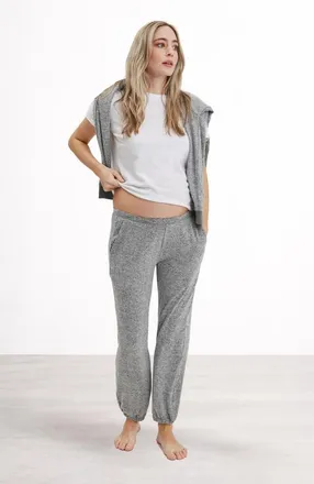 Nom Maternity Wren Under-the-belly Maternity Lounge Pants in Grey at Nordstrom, Size X-Small