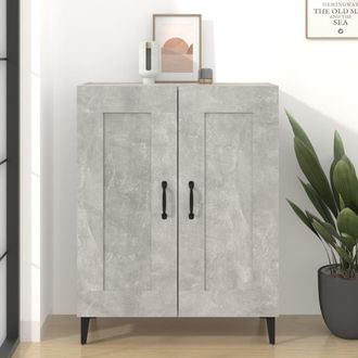 vidaXL Credenza Grigio Cemento 69,5x34x90 Cm In Legno Multistrato - Vidaxl