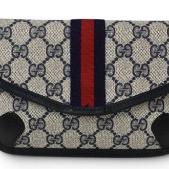 Gucci Gg Plus Beige Blue Gg Plus Pouch (Pre-Owned)