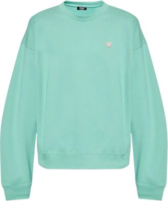Versace Felpa con logo ricamato - Verde
