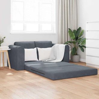 vidaXL Sof&aacute; Cama Gris Oscuro 148 X 71 X 83 Cm Terciopelo Vidaxl