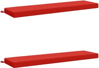 vidaXL Cojines Para Banco De 2 Piezas Soest 2 Uds. 100% Poli&eacute;ster Rojo Vidaxl