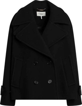 Chlo&eacute; Jassen, Dames, Zwart, M, Zwarte Jas Mantel