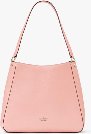 Kate Spade New York Womens Leila Pebbled Leather Medium Triple Compartment Shoulder Bag - Pink - One Size
