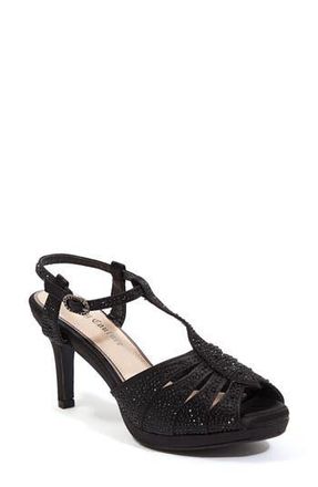 Lady Couture Midnight Rhinestone Sandal in Black at Nordstrom Rack, Size 7-7.5Us / 38Eu