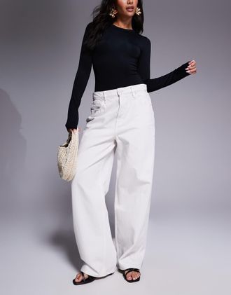 Good American Good Standard - Jeans larghi color bianco nuvola