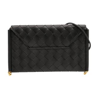 Bottega Veneta Pre-owned Woven Leather Shoulder Bag - Dames - Pre-owned - Zwart - Maat: ONE Size Leer