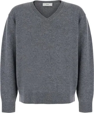 Dunst Jersey de Cachemira con Cuello en V - Knitwear - Hombre - Gris - L