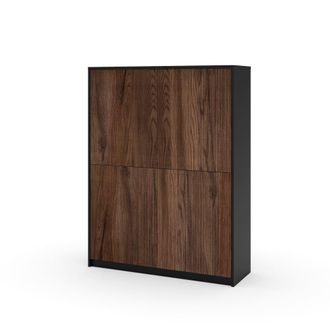 Aquadesign Aparador alto en melamina y mdf negro/roble r&iacute;o