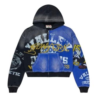 Vale Forever Bipolar Big Zip Up Hoodie Grey Blue 11451-10004VFBBZU-BLAC
