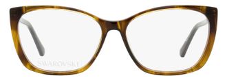 Swarovski SK5383 Crystal-Accented Rectangular Eyeglasses - Brown