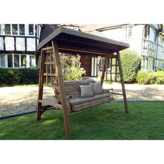 Charles Taylor Trading Dorset Three Seat Swing - W225 x D124 x H196 - Fully Assembled - Grey