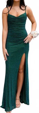 La Femme Womens Prom Dress In Emerald