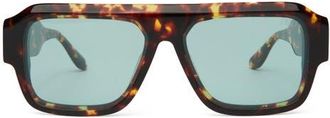 DEZI Miami 56mm Flat Top Sunglasses in Miami Tortoise /Blue at Nordstrom