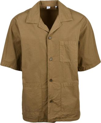 Aspesi Short Sleeve Shirt - Heren - Korte mouwen Overhemden - Bruin - XL - Katoen - Overhemden