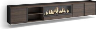 Skraut Home Skraut Home - Mueble Tv, Televisi&oacute;n, Muebles De Sal&oacute;n, Almacenaje, 315x35x50cm, Para Tv Hasta 80, Chimenea El&eacute;ctrica Xxl, Colgado, Suspendido, Estilo 