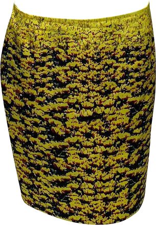 Mary Katrantzou Flower Field Skirt in Yellow Polyester