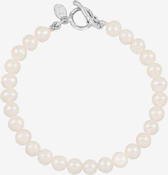 Dower & Hall Timeless White Freshwater Pearl Bracelet in Sterling Silver at Nordstrom, Size Medium
