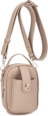 Mali + Lili Parker Faux Leather Crossbody in Taupe at Nordstrom